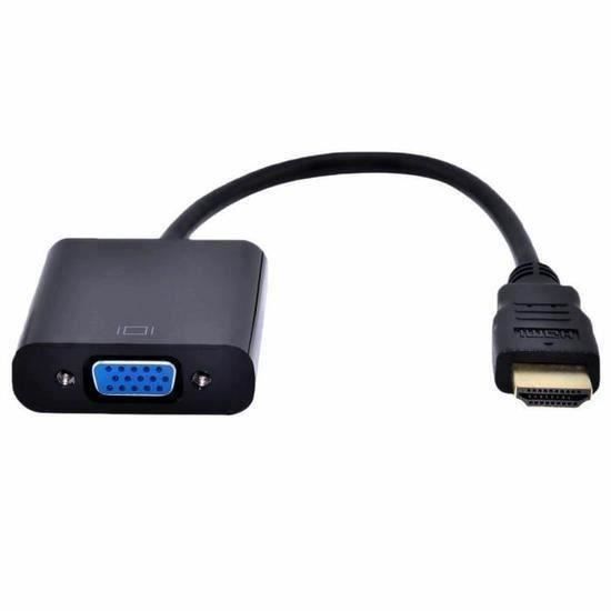 Adaptateur Hdmi Vers Vga, Subway1080P HDMI Mâle Vers VGA Femelle Video Convertisseur Adaptateur