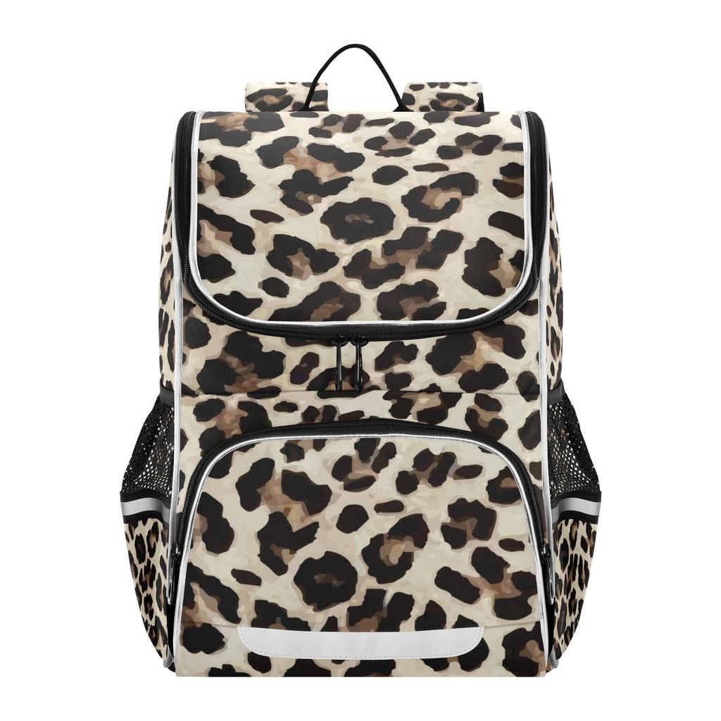 Новый Школьный рюкзак Детский рюкзак Девочка Начальная школа Радужный леопардовый тай-дай светоотражающая полоса Сумка для книг Много карманов Японские рюкзаки