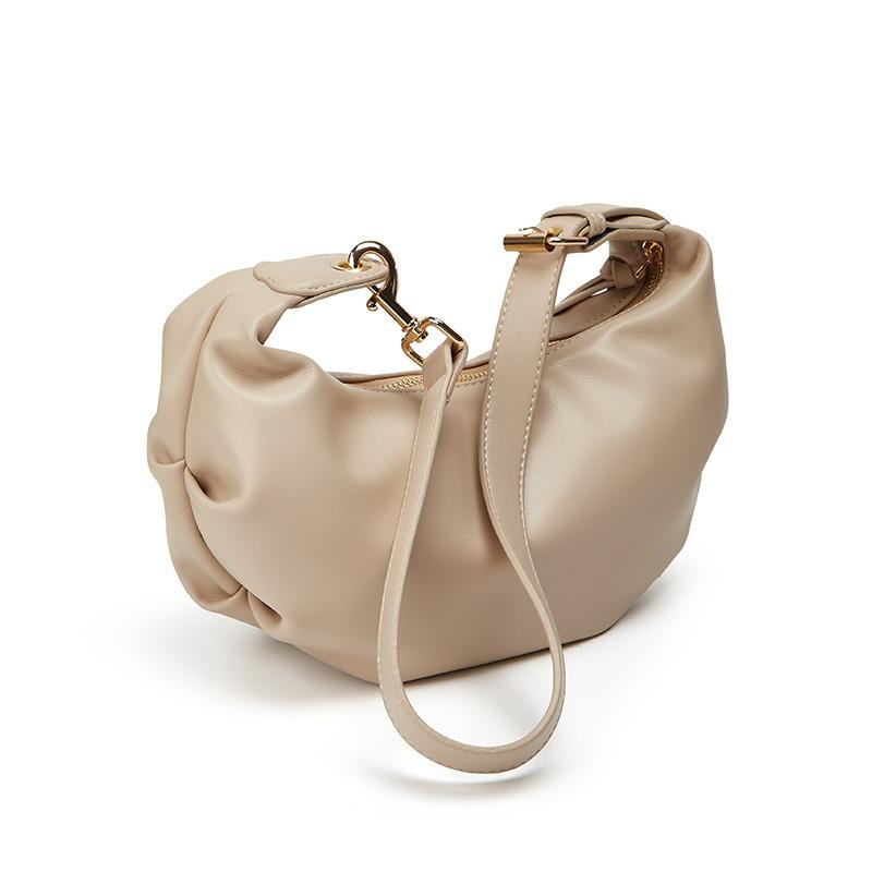 Soft Leather Texture Croissant Women's Retro Trend Fashion One Shoulder Underarm Cloud Bag Casual Versatile Messenger Dumpling Bag