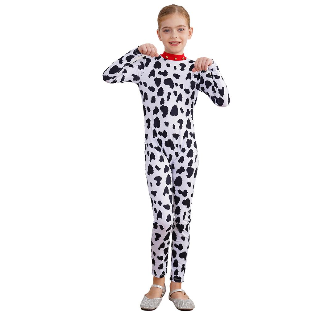 Детский костюм далматинца унисекс, боди с длинным рукавом, 3D хвост, комбинезон щенка, одежда для Хэллоуин-вечеринки