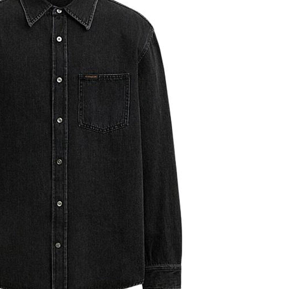 COACH Shirts Men's Black Lapel Moderate Other CS199-BLK