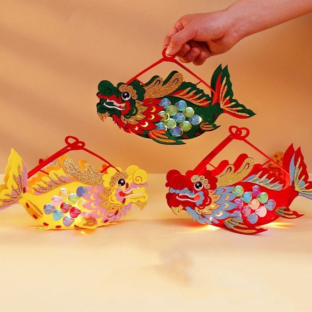 Cartoon Dragon Boat Festival Fish Lantern Non-Woven Fabric Fish Shape Storage Basket  DIY