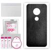 apgo Protective Skin Sticker for the Back Compatible with Motorola Moto E5 Play Go, Wrap Film, Foil, Vinyl - Pattern Black Leather