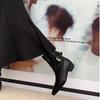 Женские Элегантные Модные Ботильоны Зимние Готические Женские Туфли Новые Средние Каблуки Слипоны Челси Дизайнерский Бренд De Mujer