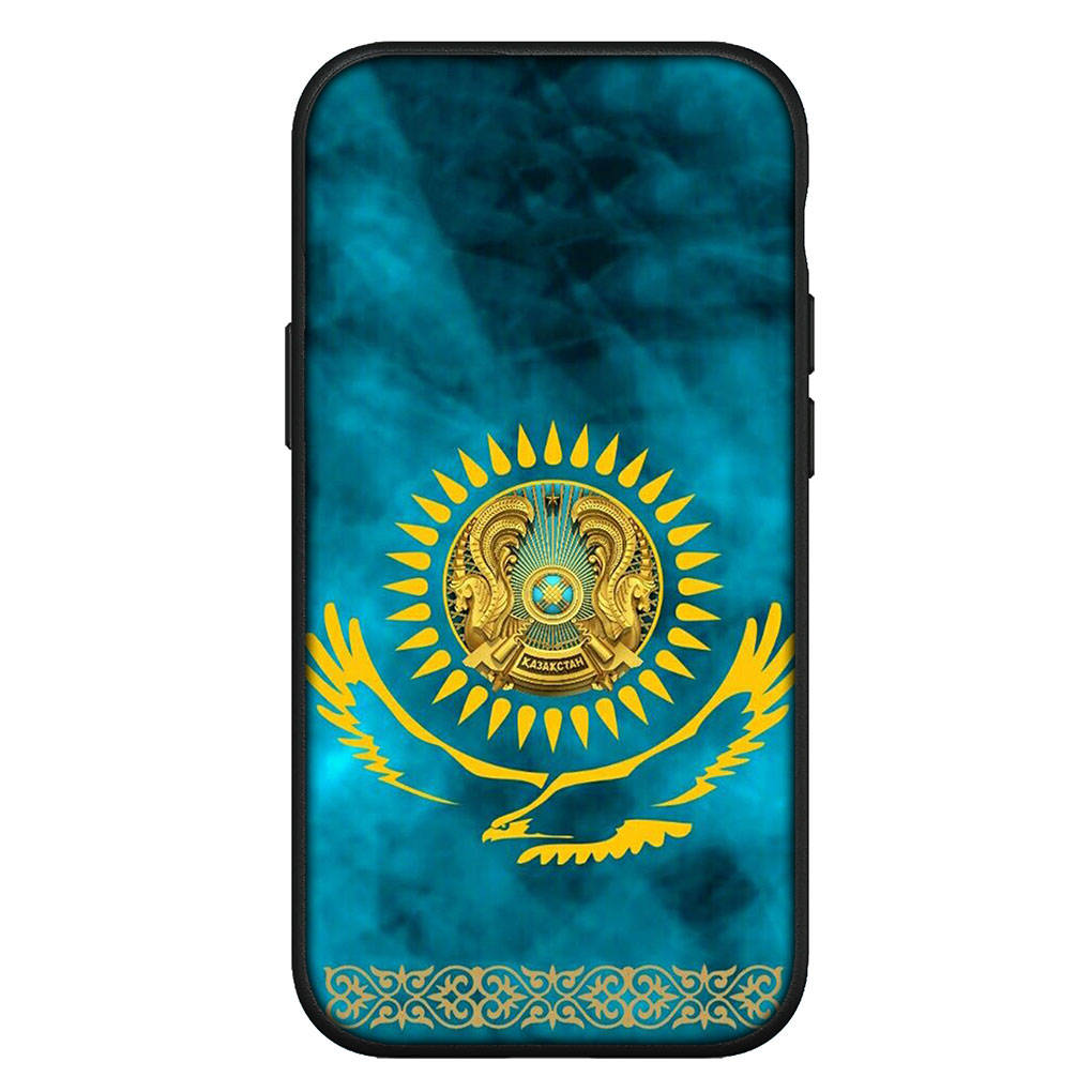 Чехол для iPhone 16 15 Xiaomi Redmi Note 14 13 12 11 Pro Max X 8 9 16e Samsung Galaxy S25 S24 S23 Moto G85 14C OPPO Huawei Казахстан Флаг телефон чехол