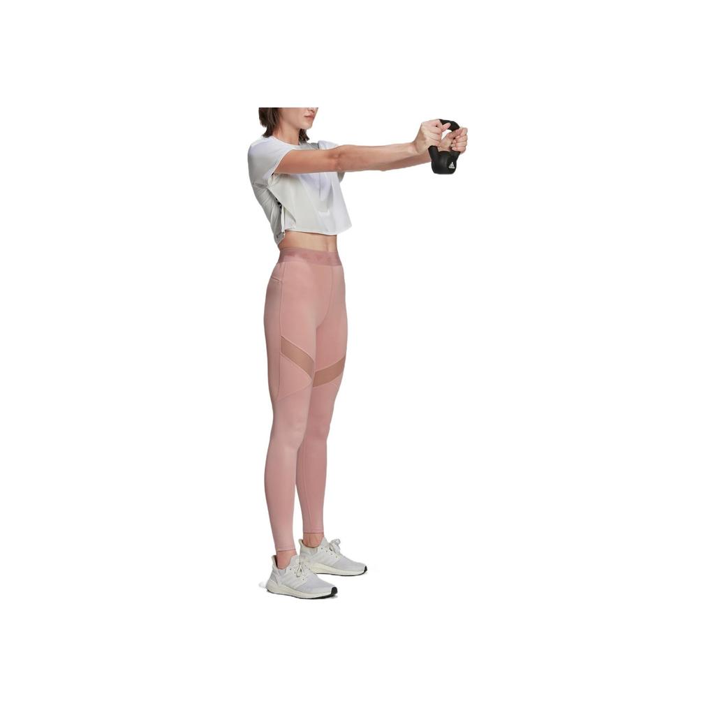 Adidas Женские трикотажные спортивные брюки с высокой талией и логотипом в стиле ретро, розовые HG8500