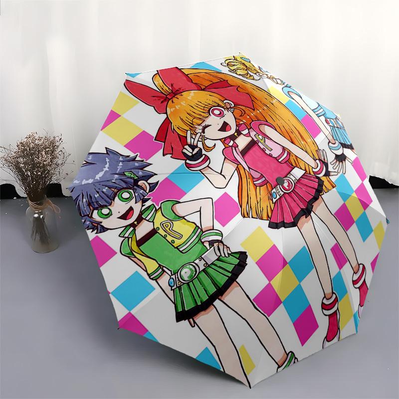 1pc Poptail Automatic Folding Outdoor Umbrella - Portable Tri-Fold Design with 8-Rib Iron Frame, Perfect for Fans, Travelers, Daily Use, and Fest