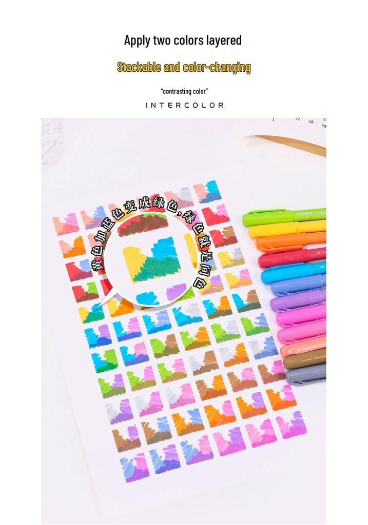 8091 Soft Tip Colored Pens: Needle Tube Brushes, Dual-Use for Writing & Painting, Waterproof, Stackable, Color-Changing.