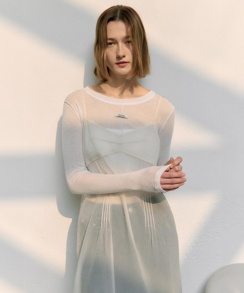 Lora Lora Sheer Layered Onepiece Cream