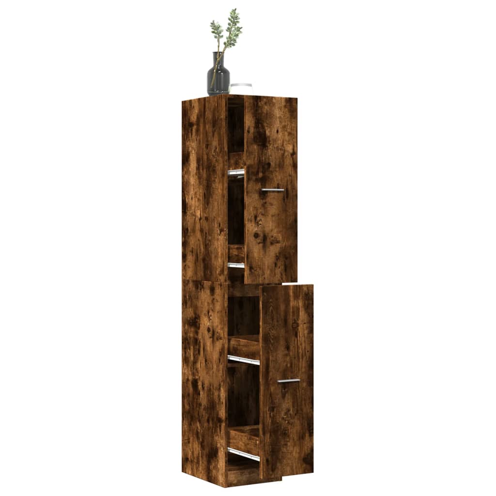 Apothecary Cabinet Smoked Oak 30 x 41 x 174.5 cm Engineered Wood