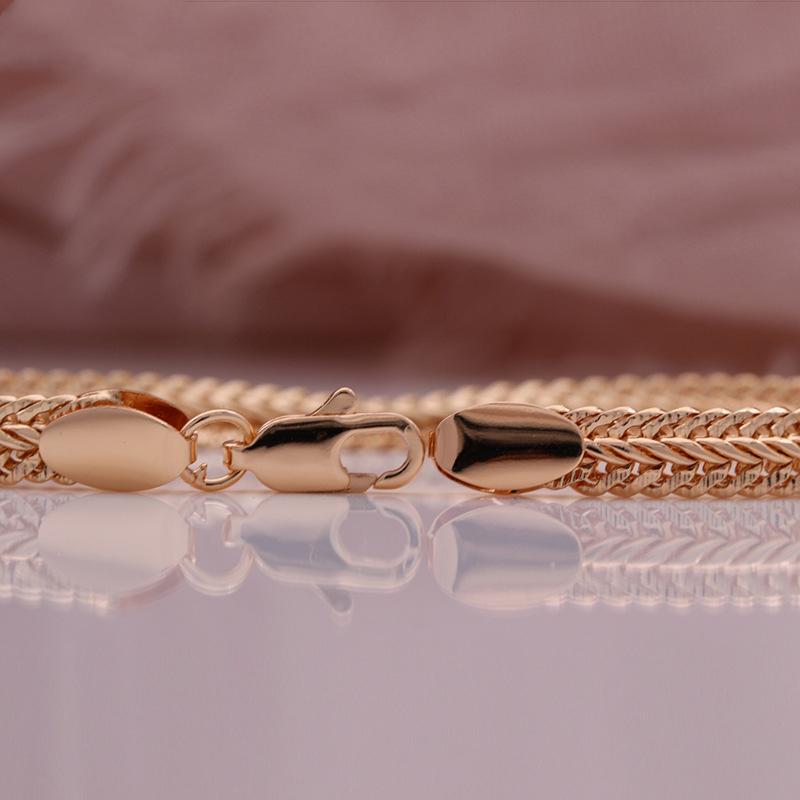 Цвет розового золота, итальянское ожерелье ручной работы, унисекс, длинная цепочка