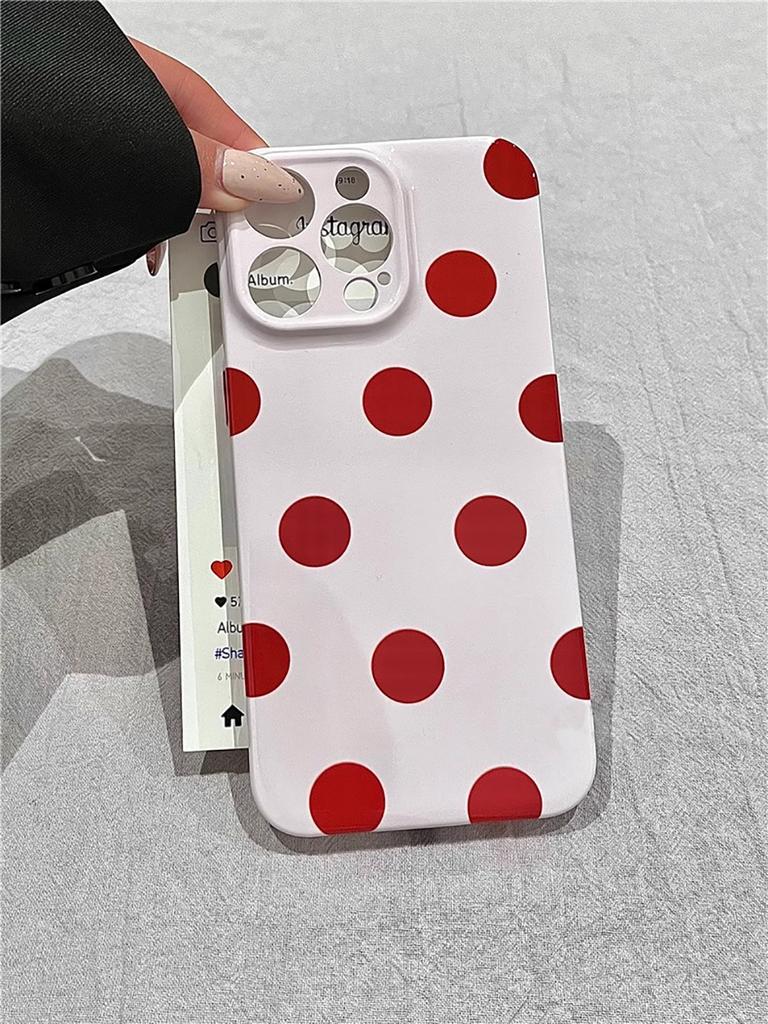 Корейский INS Белый Черный Горошек Чехол для Телефона для iPhone 17 16 15 Pro 14 13 Pro Max Модный Ударопрочный Милый Простой Мягкий Чехол-Крышка