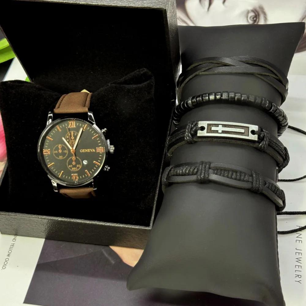 5 шт. Модные классические мужские часы с высококачественным механизмом, роскошный стиль, водонепроницаемый циферблат, дисплей значения для мужчин, спорт, бег