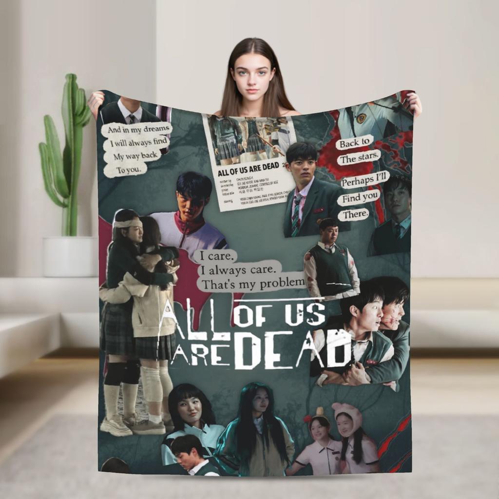 All Of Us Are Dead Flannel Blanket Spring Soft Throw Blanket for Girls Boys Living Room Funny Bedspread Sofa Bed Cover
