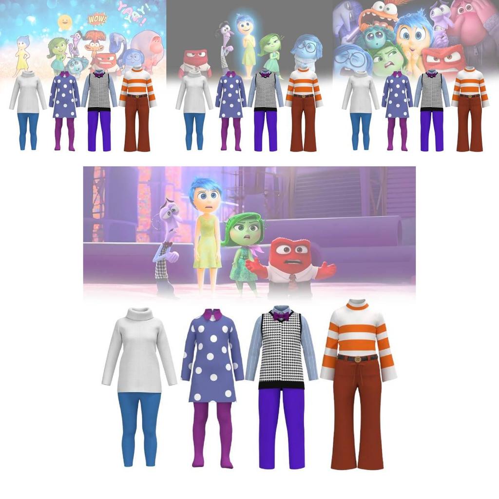 Косплей Insideout2 Набор Модное Платье для Хэллоуина Костюм для Ролевых Игр