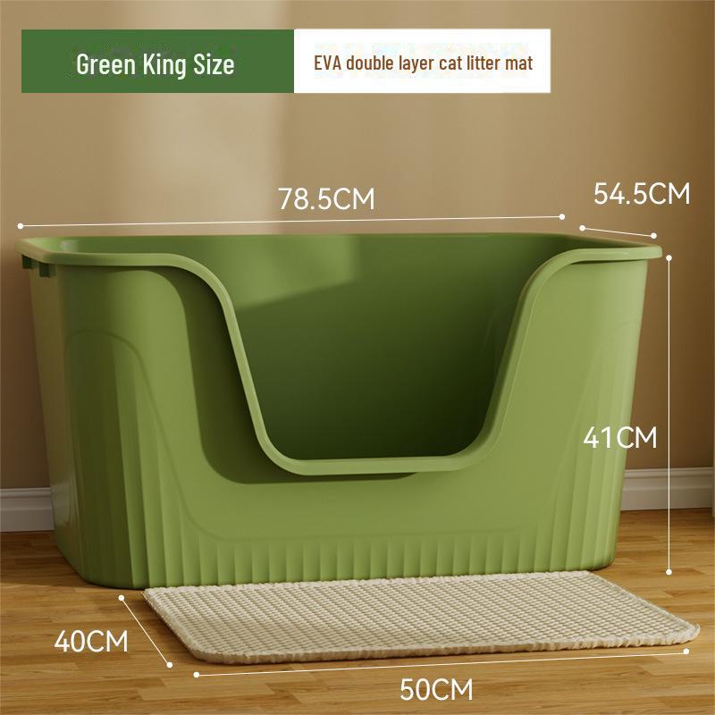 Extra Large Semi-Enclosed Cat Litter Box with Anti-Splash Design