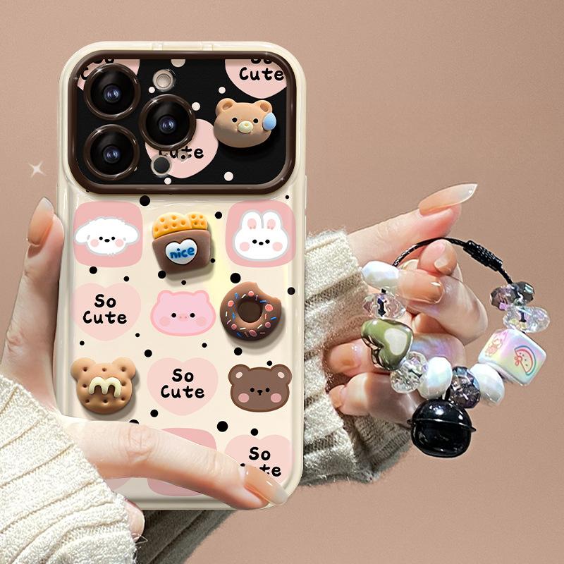 Подвеска в виде куклы-медведя, подходящая для мобильного телефона Apple 15, чехла для iPhone 13 Pro Flip Mirror XSmax, симпатичная