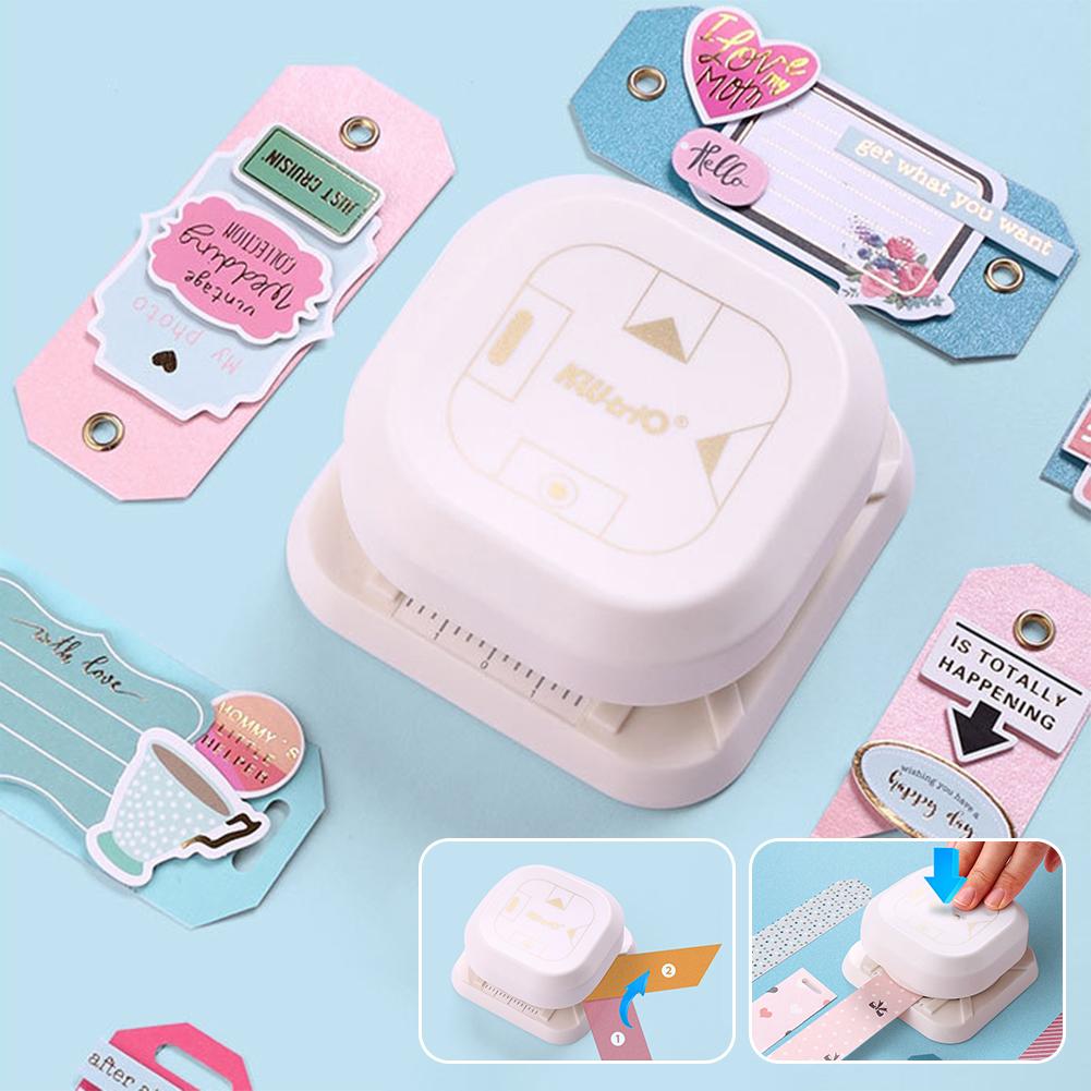 4 в 1 дырокол для бирок, резак для скругления углов, дырокол для бумажных этикеток, портативный инструмент для изготовления фотокарточек, инструменты для самостоятельного изготовления бумажных проектов, инструмент для резки углов