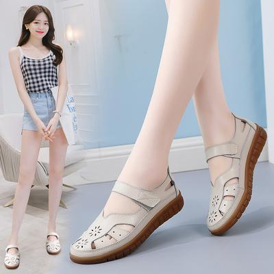 Женские кожаные сандалии, лоферы, винтажная обувь на мягкой подошве, женская обувь на плоской подошве