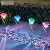 LED Color Changing Solar Power Diamond Shaped Garden Yard Outdoor Light Lamp
