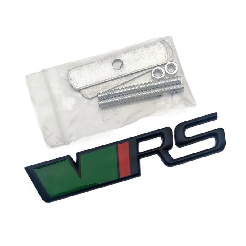 AHUQ1 3D Metal Silver Black VRS Logo Emblem Car Mudguard Badge Trunk Decal for Skoda Fabia Kodiaq MK2 MK3 A7 A5 Sticker