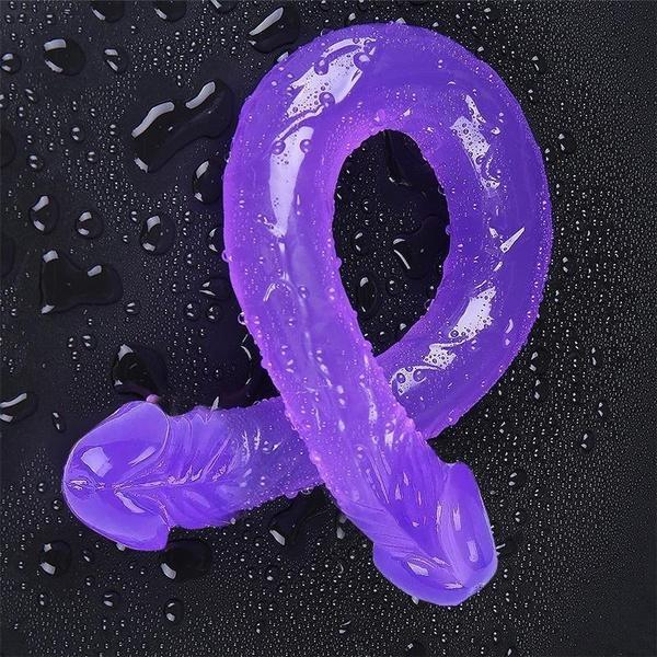 Женский фаллоимитатор с двойной головкой, водонепроницаемые и гибкие игрушки для взрослых, товары для взрослых