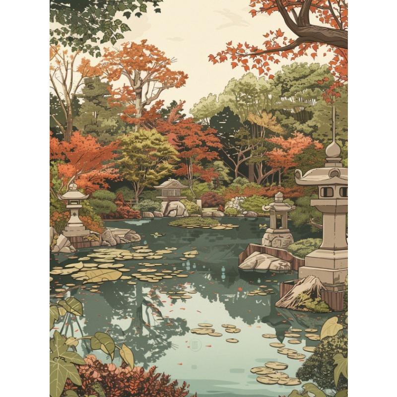 Винтажный постер в стиле Хироси Ёсида Традиционный японский деревенский пейзаж Холст Живопись Настенное искусство Гостиная Домашний декор