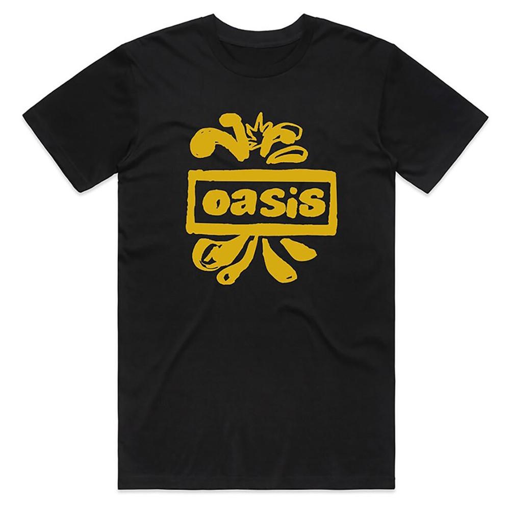 Футболка Oasis Рисованный Логотип Noel Liam Gallagher Официальная Группа Новая Черная