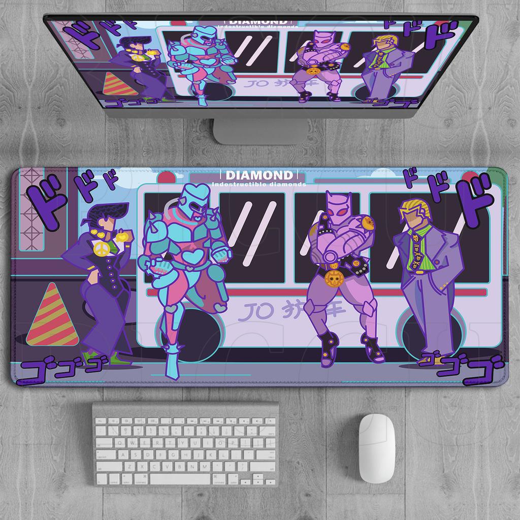 Коврик XXL с HD-печатью JOJO Bizarre Adventure Коврик для мыши Коврики для клавиатуры Геймерские Нескользящий коврик для мыши Аниме Игровые Аксессуары для ПК Настольный коврик