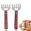 Длинная ручка для разделки мяса Вилка из нержавеющей стали «медвежий коготь» Измельчитель мяса с деревянной ручкой Многофункциональная кухонная мясорубка «Коготь»