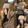 Women Autumn Winter Warm Thicken Ear Protector Bomber Hat Cold Fur Velvet Outdoor Cycling Suede Hat Sweet Cute Lei Feng Hat