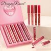 Matte Lip Gloss Set 6 Color Lipstick Smooth and Lasting Display Lip Gloss Waterproof Moisturizing Lipstick Holiday Gift Box Set