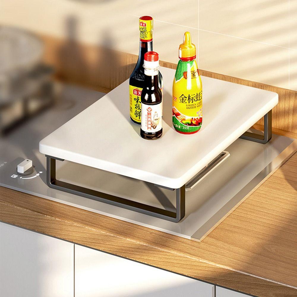 Дополнительное место для хранения Кухонная стойка для столешницы Штабелируемая Противоскользящая Полка для специй для шкафа Большая грузоподъемность Экономия места Органайзер для столешницы