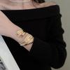 Ribbon Shaped Zinc Zinc Alloy Wide Opening Bangle Opening Arm Ring Retro Hand Ring  Party Decoration