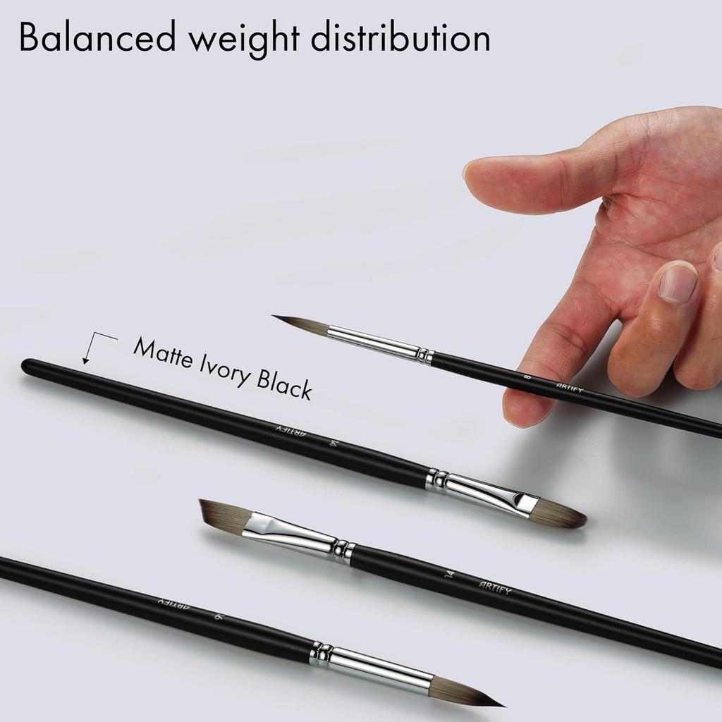 24 Pieces Paint Brush Set, Expert Series, Enhanced Synthetic Art Supplies with Brush Holder and Palette Knife for Acrylic, Oil, Watercolor