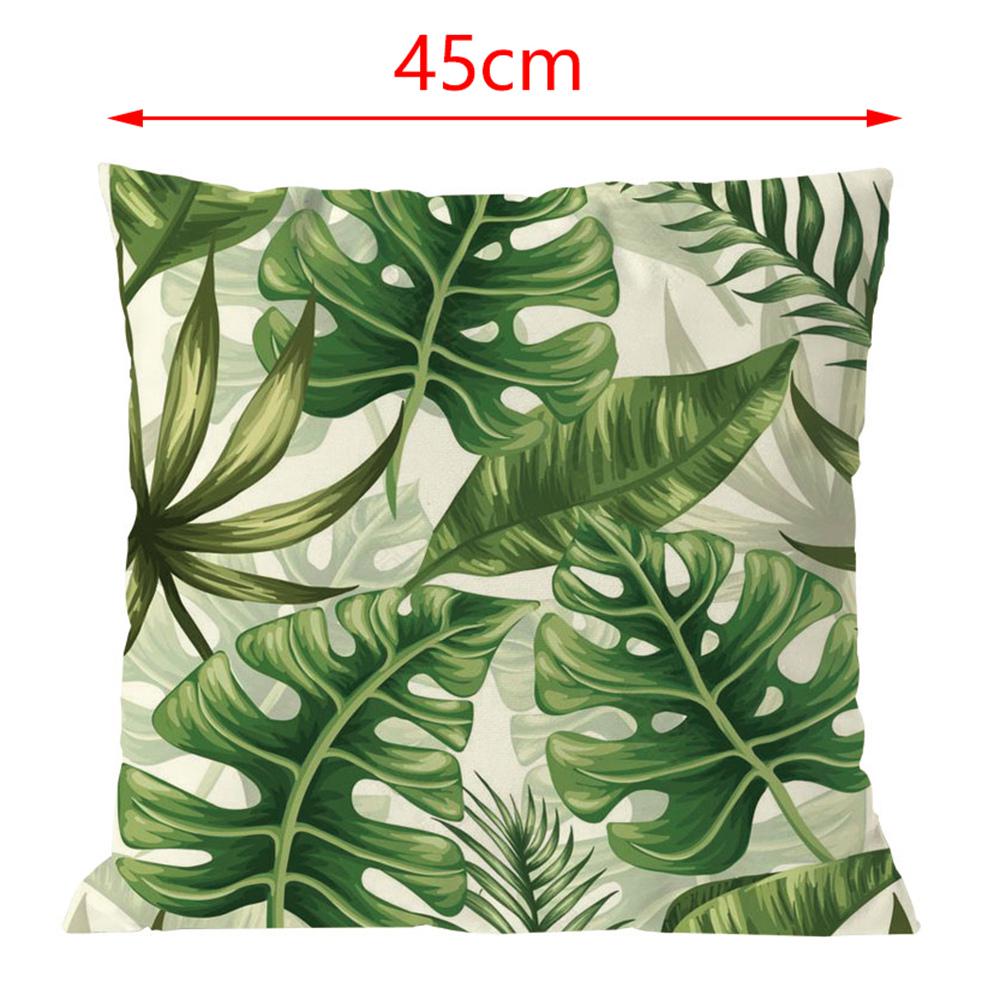 Good-4Pcs Plant Cushion Cover Tropic Tree Green Throw Pillow Cover Palm Leaf Decorative Pillows Flower Cushion Cover 45X45cm