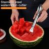 1/2Pcs Watermelon Fork Slicer Stainless Steel 2 In 1 Cutter Round