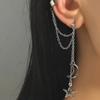 New Fashion Stars Moon Clip Earrings Ear Hook Personality Metal Ear Clips Double Pierced Ear for Women Girls Jewelry