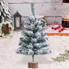 Искусственная новогодняя елка, настольная мини-фигурка из снежного флока, реалистичная
