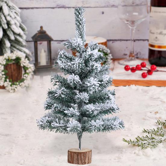 Искусственная новогодняя елка, настольная мини-фигурка из снежного флока, реалистичная