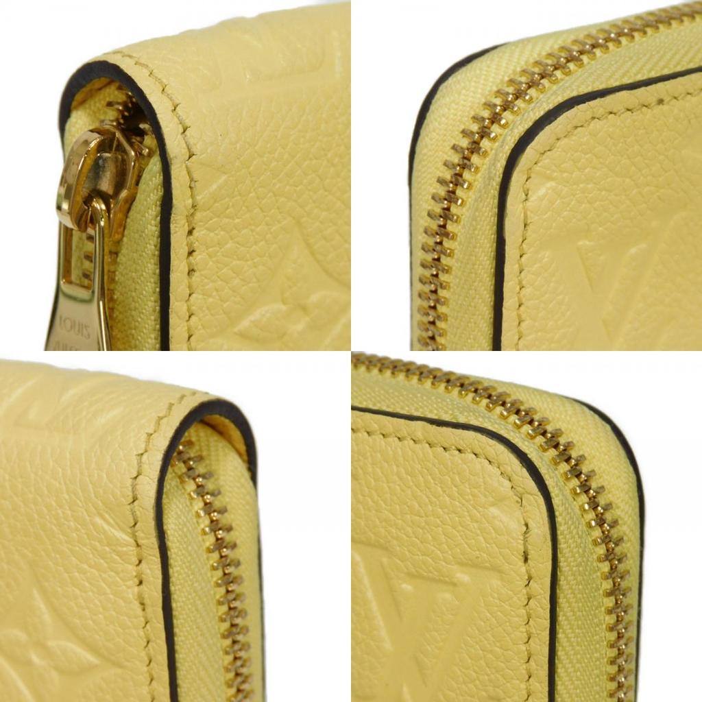 Used 12564 Zippy Wallet M82043 7940 New LV Logo Pastel Yellow Japan Exclusive RFID Monogram Empreinte Jaune Unisex from