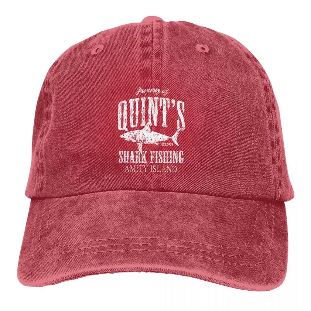 Мужская бейсболка с потертостями Quints Shark Fishing Amity Island Trucker Snapback Cowboy Hat Dad Hat Dive Scuba Diving Golf Hats