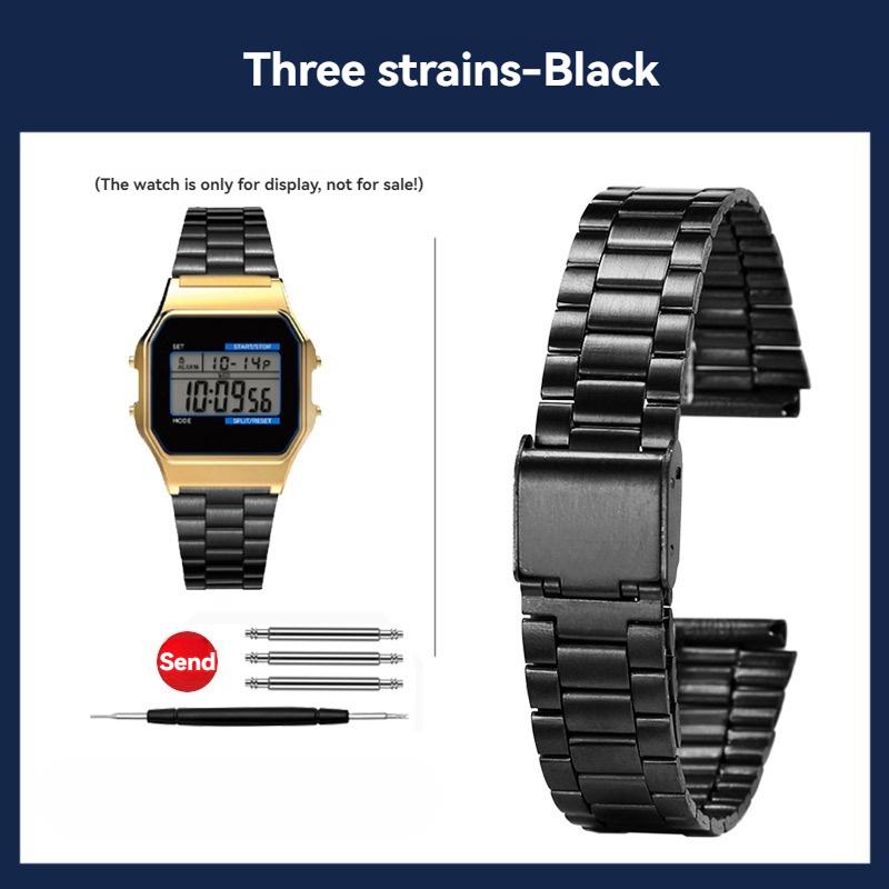 Для Casio A158 A159 A168 A158W f91w LA-680 Металлический ремешок для часов из нержавеющей стали AE1200 AE-1300 W-218 Маленькие квадратные часы металлический ремешок 18 мм