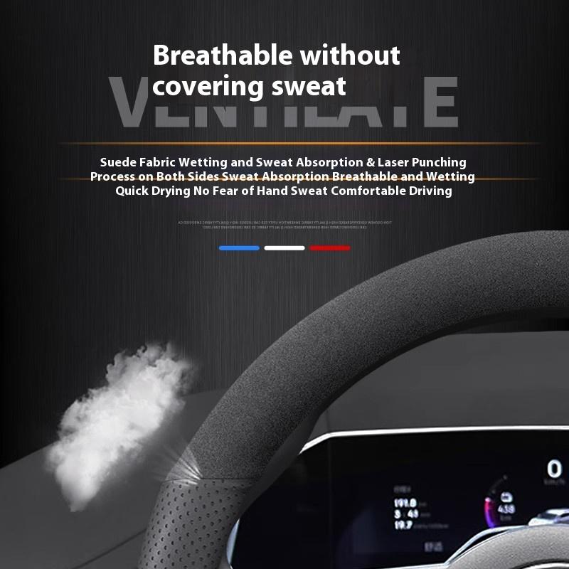 Новая 2025 года Автомобильная вентилируемая крышка рулевого колеса из замши для Mercedes-Benz A B C E S V R G-Class A35 A45 C43 CLA CLS GLA GLB GLC GLK SL