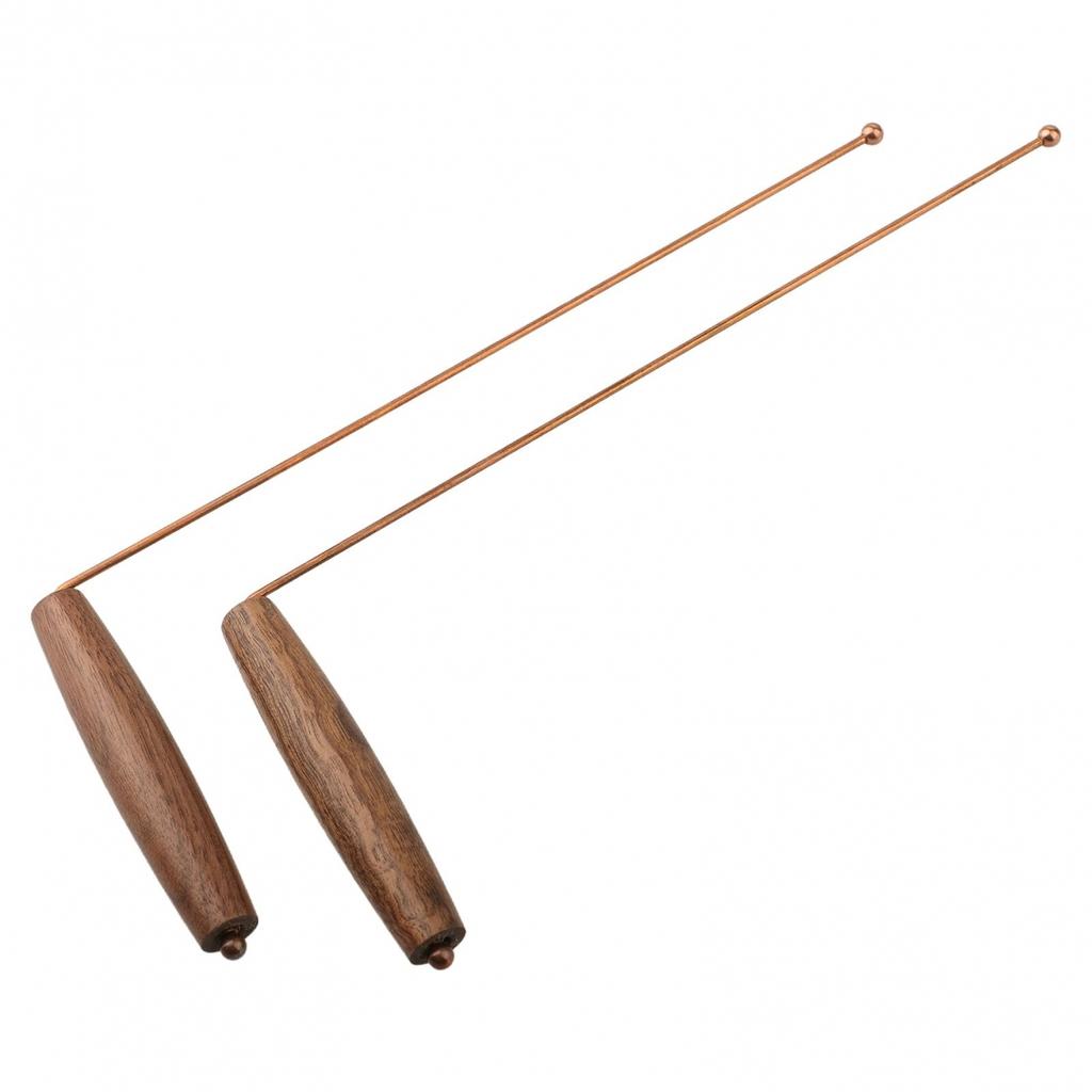 99.9% Pure Copper Dowsing Rods with Wooden Handles for Lost Item Search