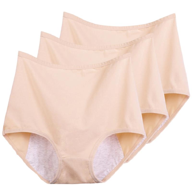 3Pieces/Lot Ladies' Panties Menstrual Leak-proof Underwear Physiological Pants Women's Briefs Plus Size XL XXL 3XL 4XL 5XL 6XL