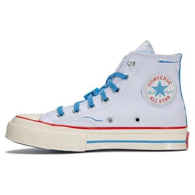 Chuck Taylor All Star 1970-е Винтаж Износостойкие Легкие Высокие Эспадрильи Унисекс Белый Синий