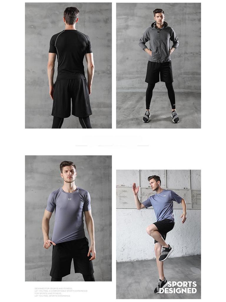 Мужские весенне-летние фитнес-тайтсы и спортивный костюм 2021 года для бега, тренажерного зала и баскетбола