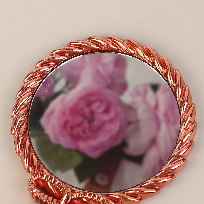 Portable Vintage Handheld Makeup Mirror Hand Hold Round Cosmetic Mirrors European Style Noble Ancient Court Mirror Beauty Tool