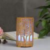 200ml Ultrasonic Air Humidifier Forest Aroma Essential Oil Diffuser Hallow Wood Grain 7 Color LED Aromatherapy Humidificador